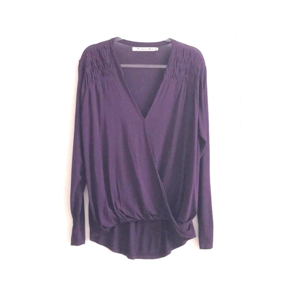 Michael Stars V Neck Blouson Tee - Picture 2 of 8